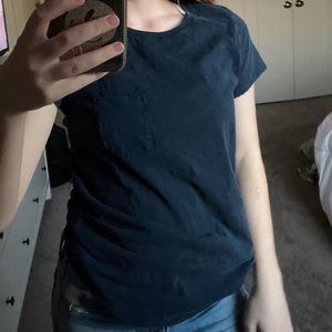 Navy blue rustic pocket tee